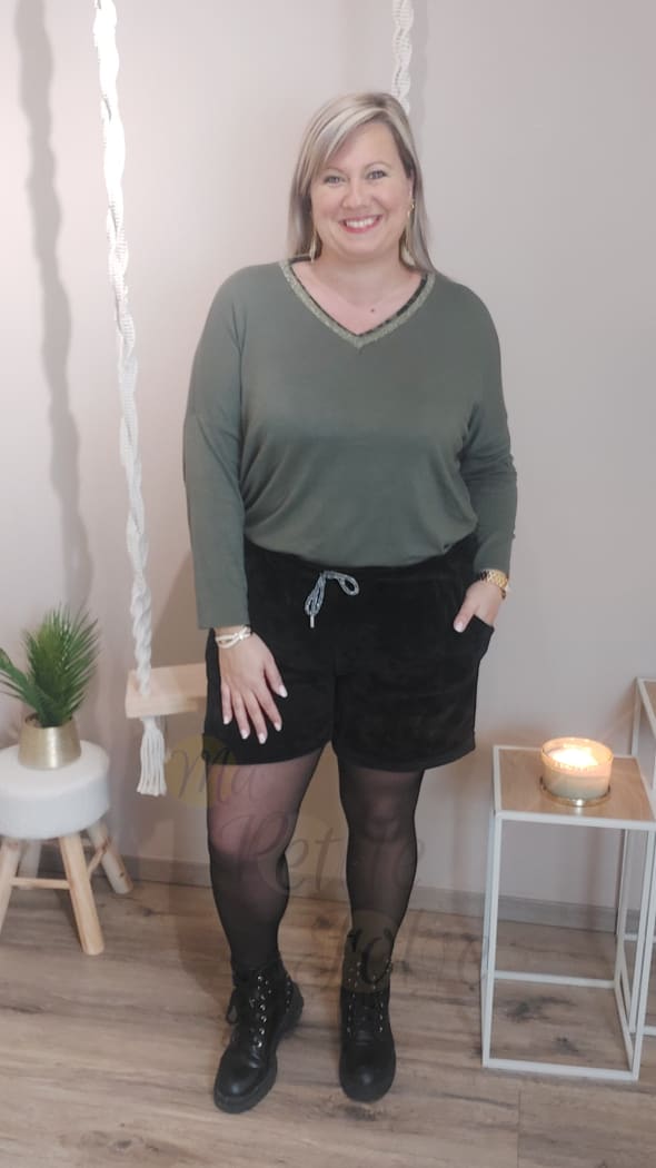 Short Velours cottelés