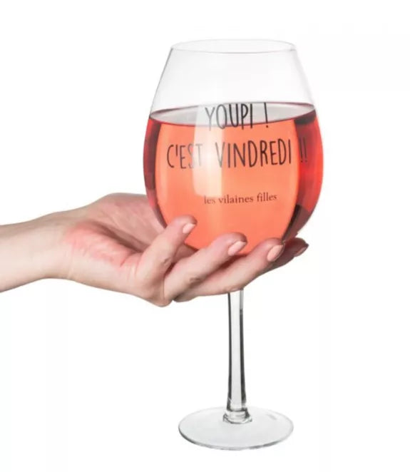 Verre XXL "youpie c'est vindredi "