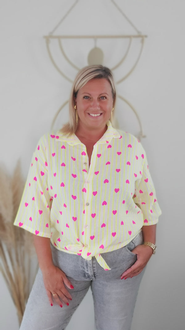 Chemise COEUR jaune