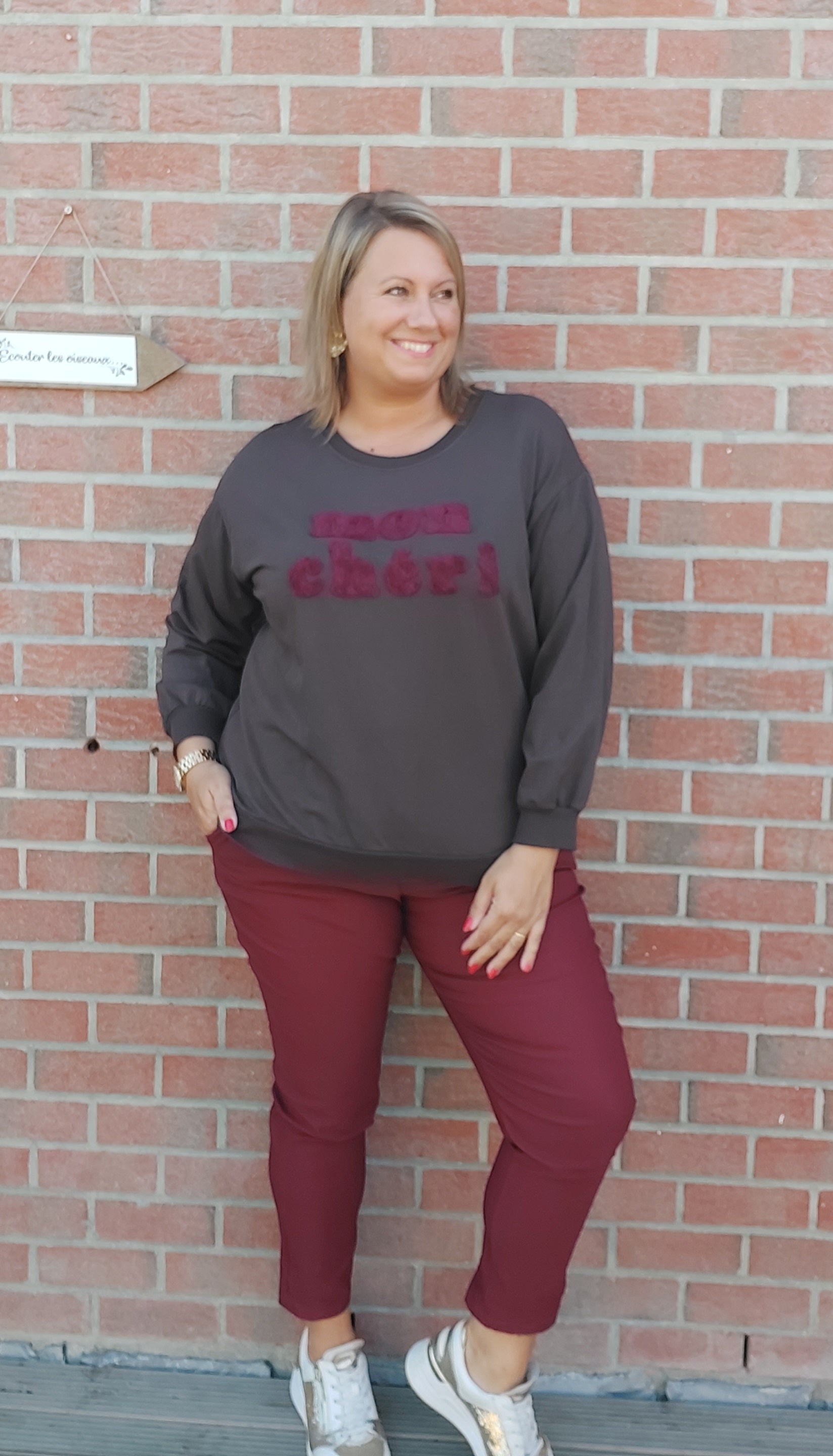 Pantalon CLOE bordeaux