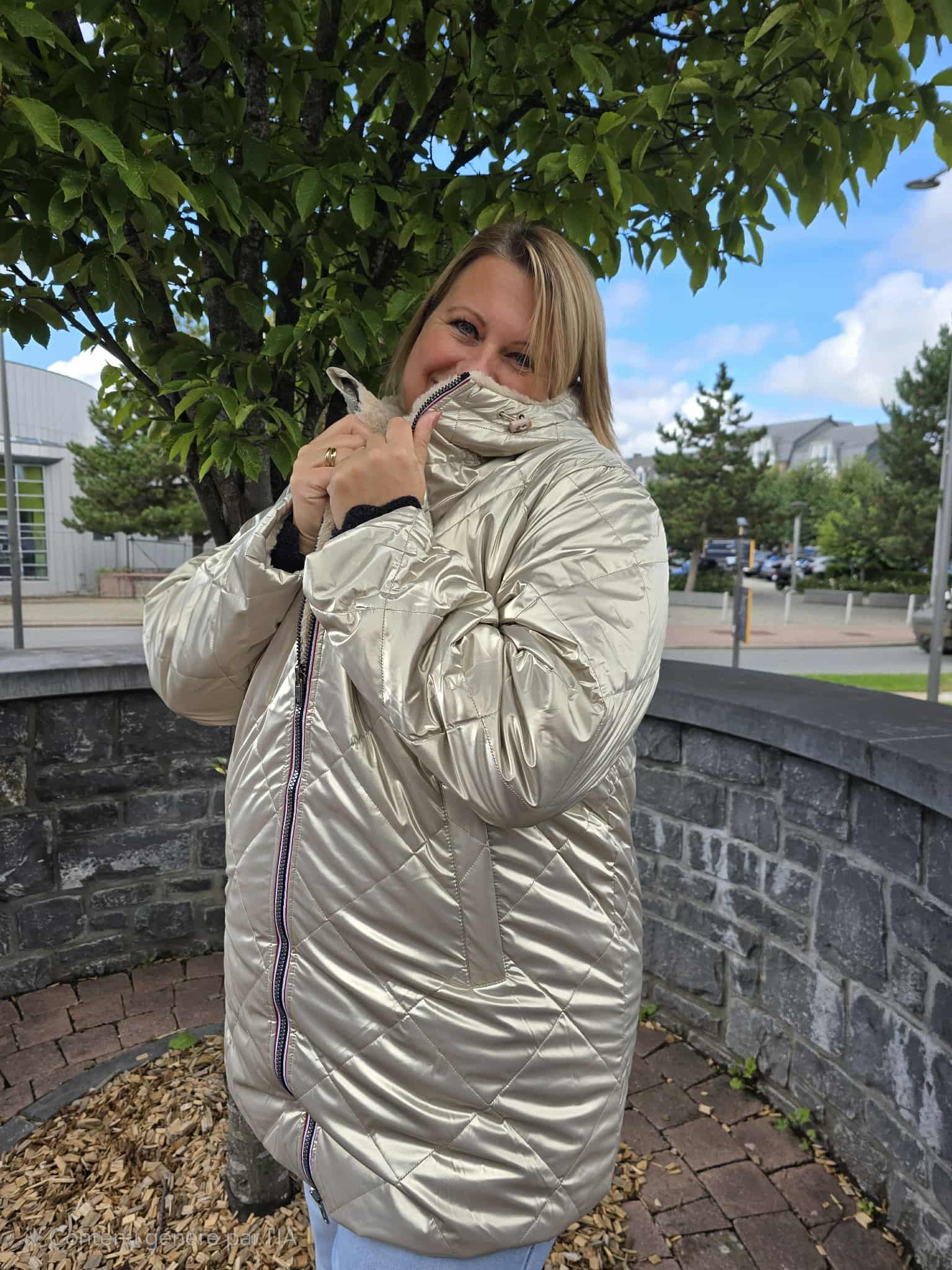 Manteau réversible CLOTHILDE doré