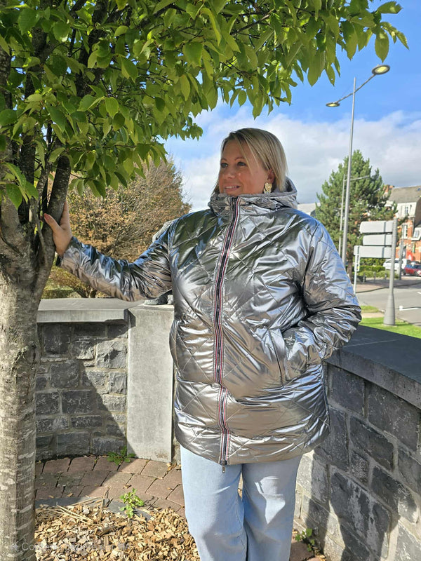 Manteau réversible CLOTHILDE argenté