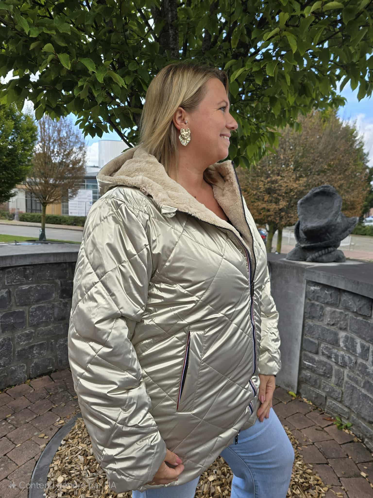 Manteau réversible CLOTHILDE doré