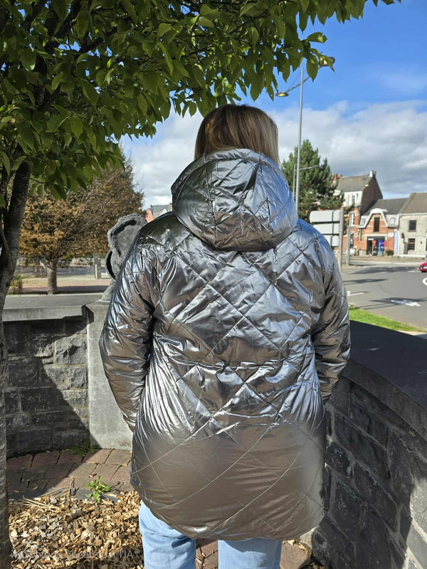 Manteau réversible CLOTHILDE argenté