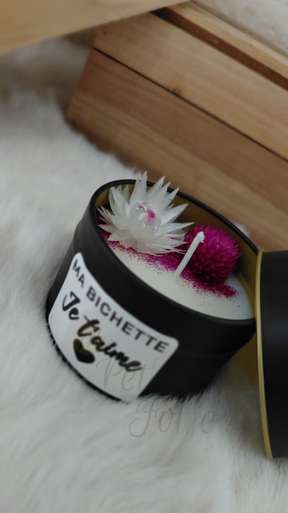 Bougie MA BICHETTE JE T’AIME noir