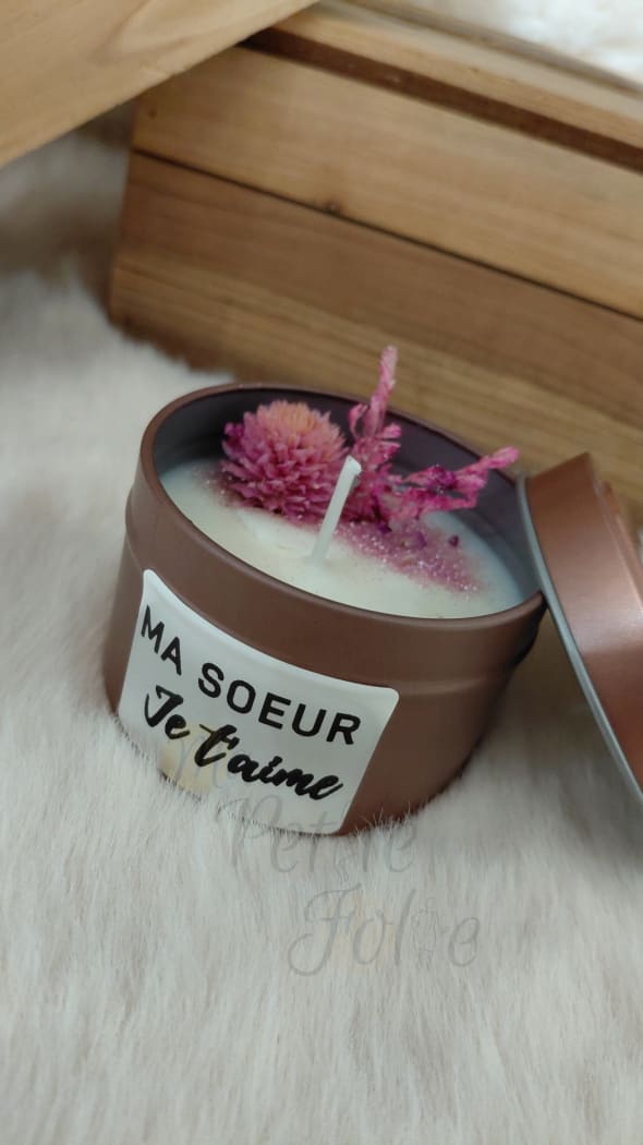 Bougie MA SOEUR JE T’AIME rosé