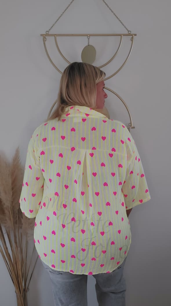 Chemise COEUR jaune