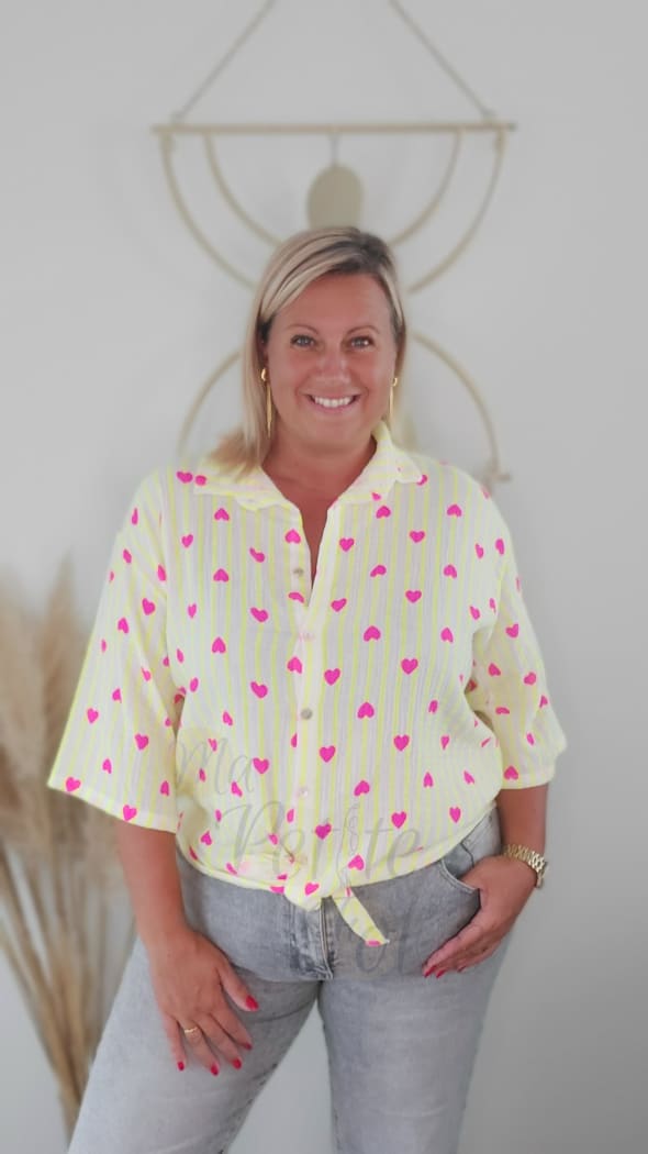 Chemise COEUR jaune