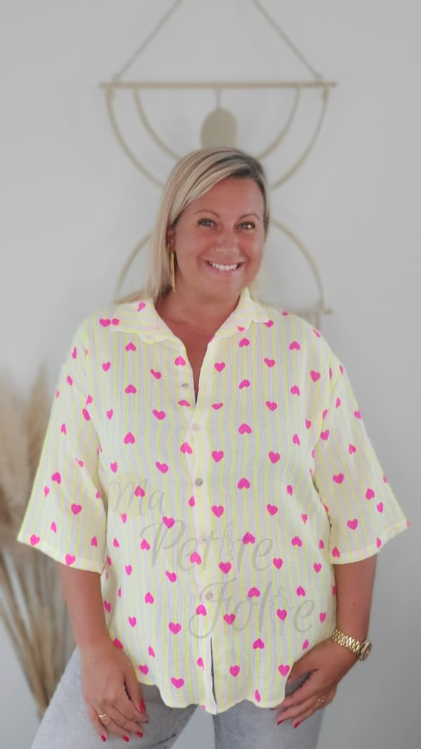 Chemise COEUR jaune