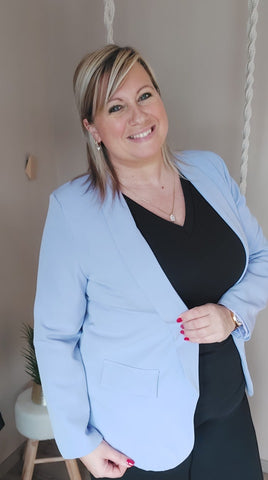 Blazer fluide bleu pastel