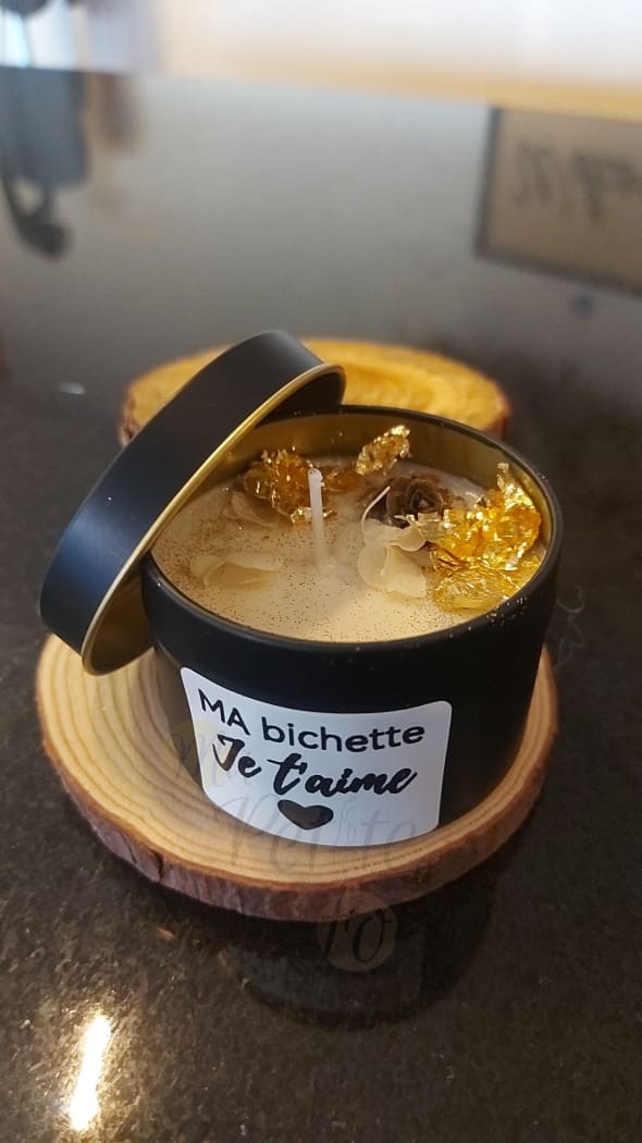 Bougie MA BICHETTE JE T’AIME noir