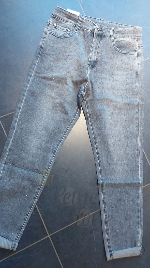 Jeans STRASS gris
