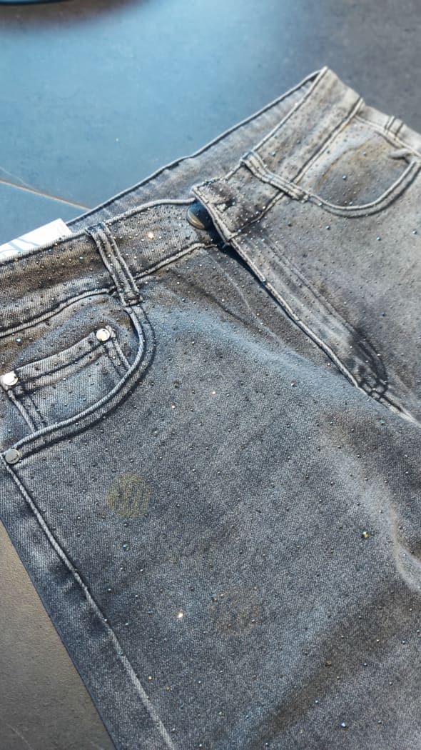 Jeans STRASS gris
