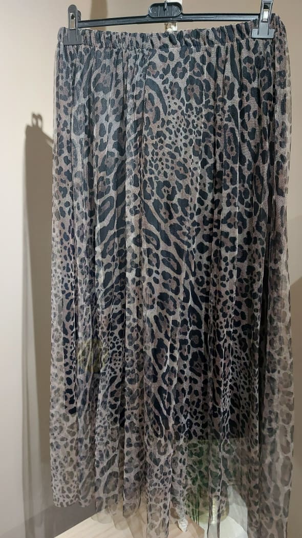 Jupe tulle LEOPARD grise