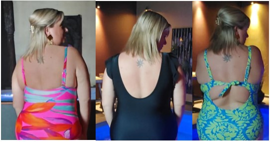 3 modeles de maillot de bain 1 pièce grande taille a dos différents
