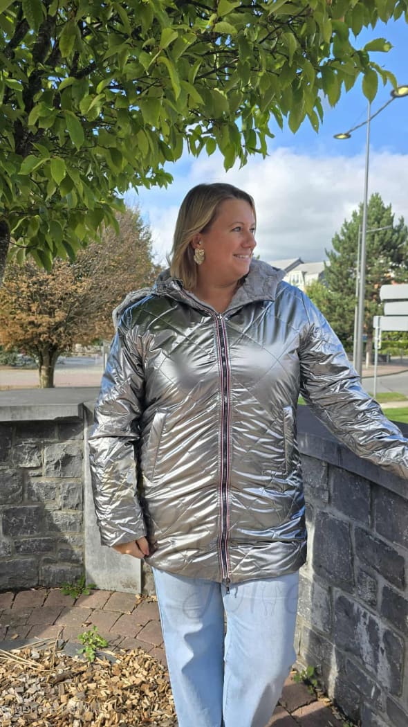 Manteau réversible CLOTHILDE argenté