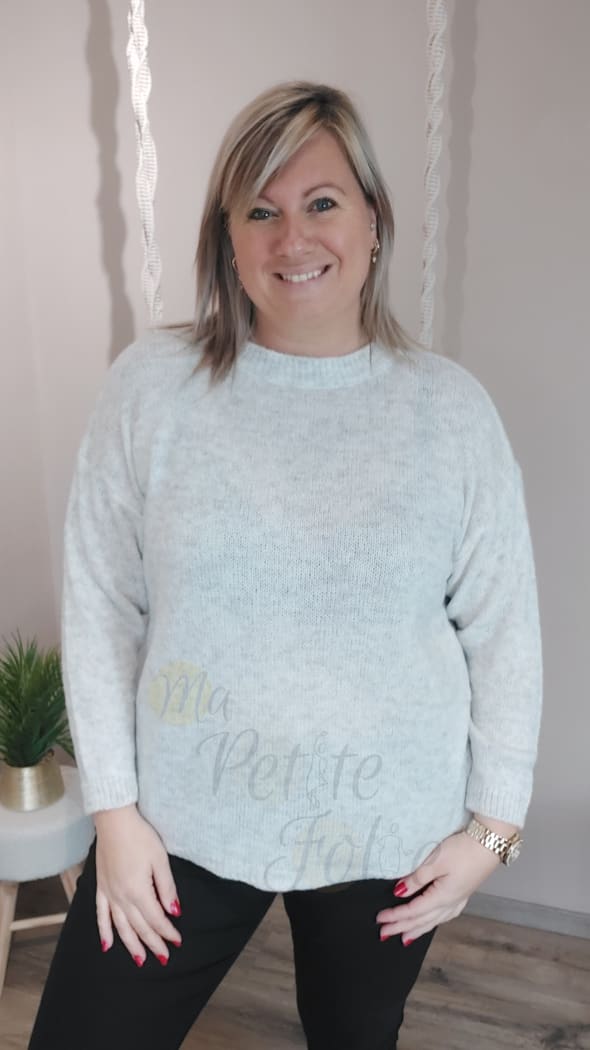 Pull DOS avec NOEUD beige shiné