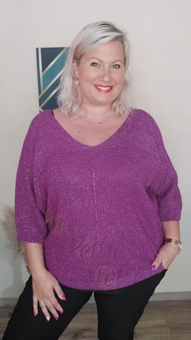 Pull LOLA mauve grande taille