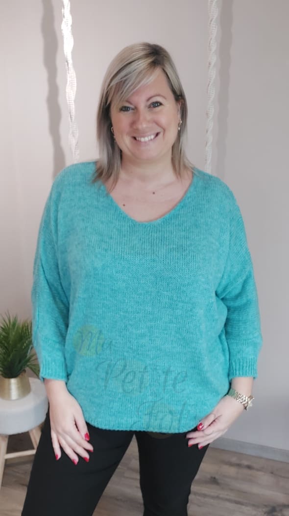 Pull LUCIE turquoise