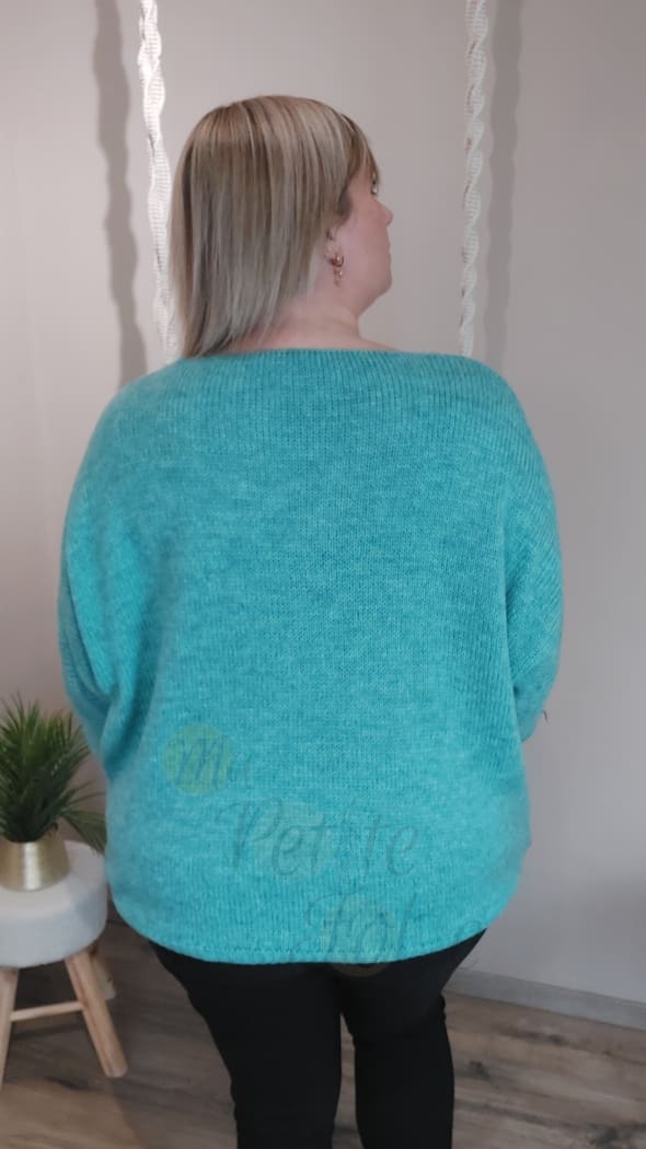 Pull LUCIE turquoise