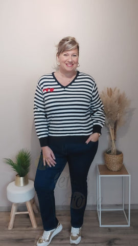 Pull marinière COEUR XL
