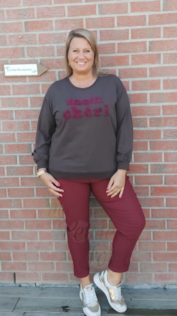 Pull MON CHERI chocolat