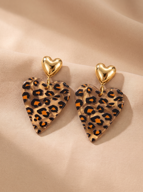 Boucle d'oreilles LEOPARD COEUR