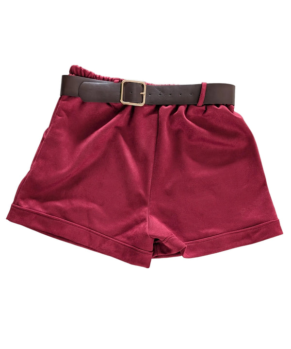 Short en DAIM bordeaux