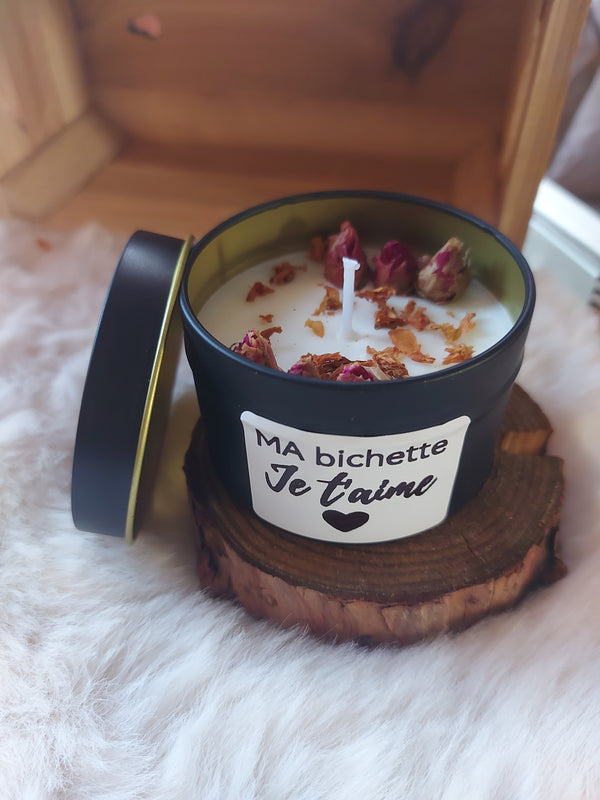 Bougie MA BICHETTE JE T'AIME noir