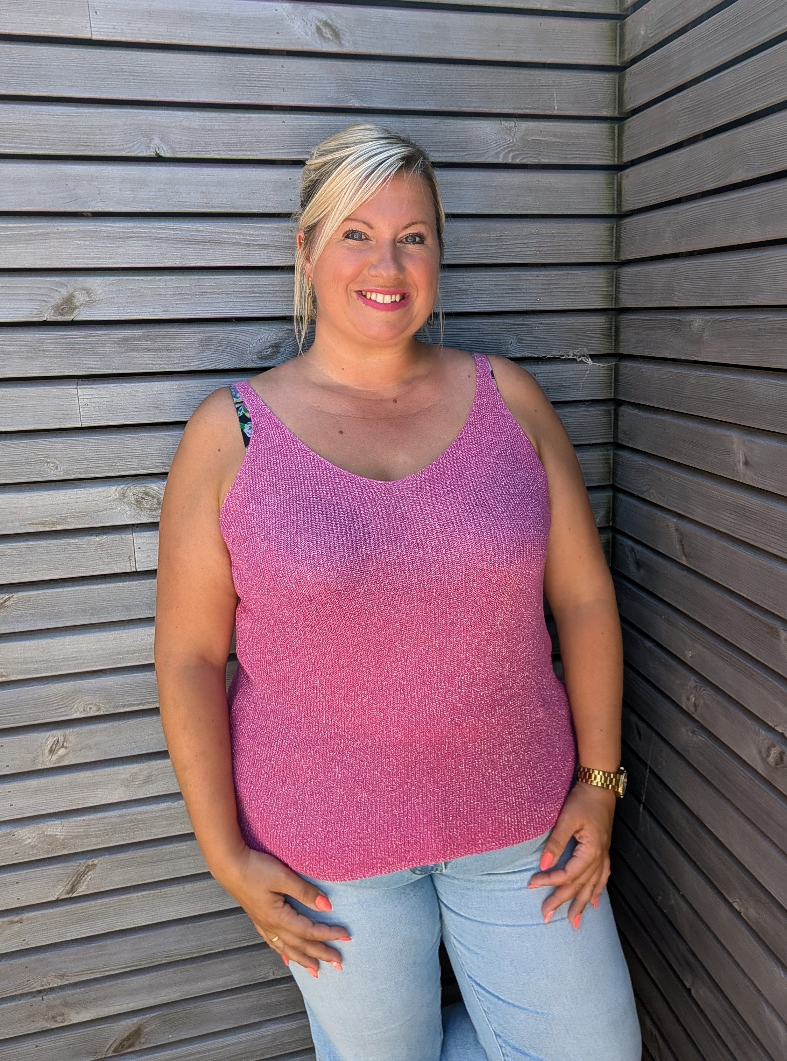 Top LUREX fushia