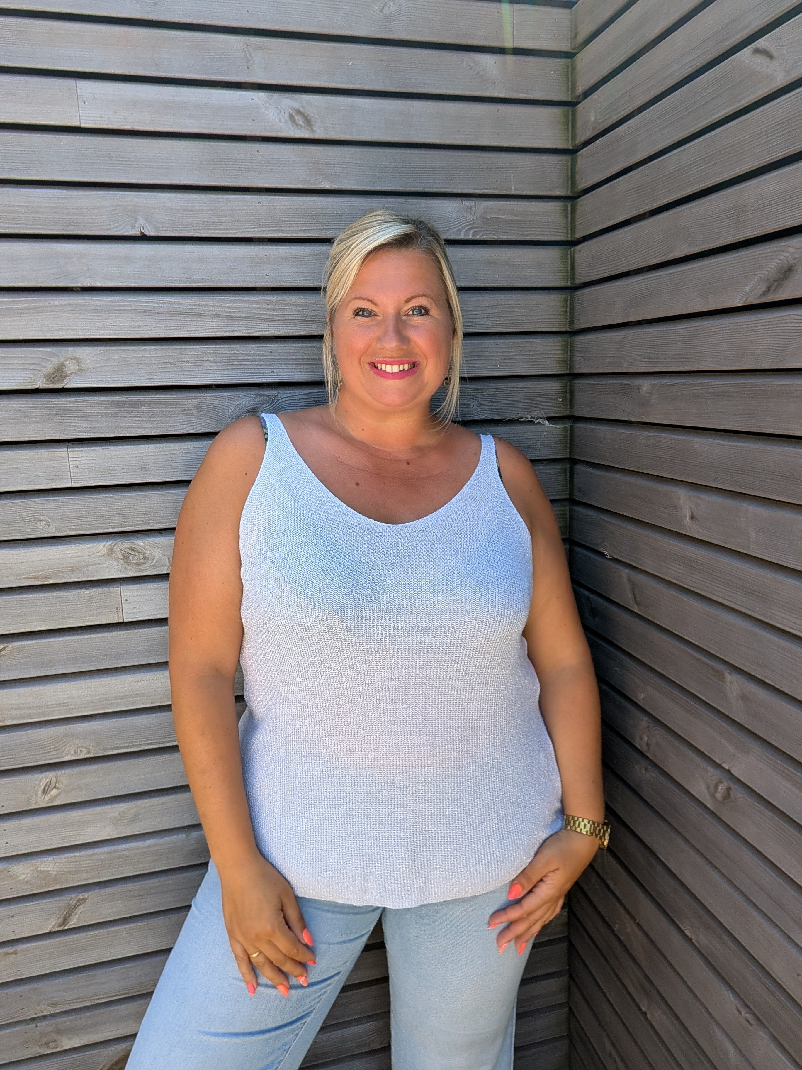Top LUREX blanc