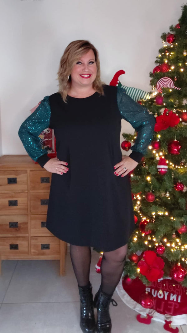 Robe SEQUIN turquoise