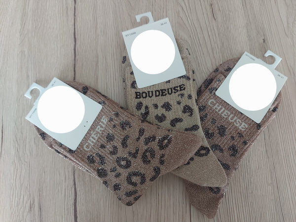 Chausettes à paillettes LEOPARD