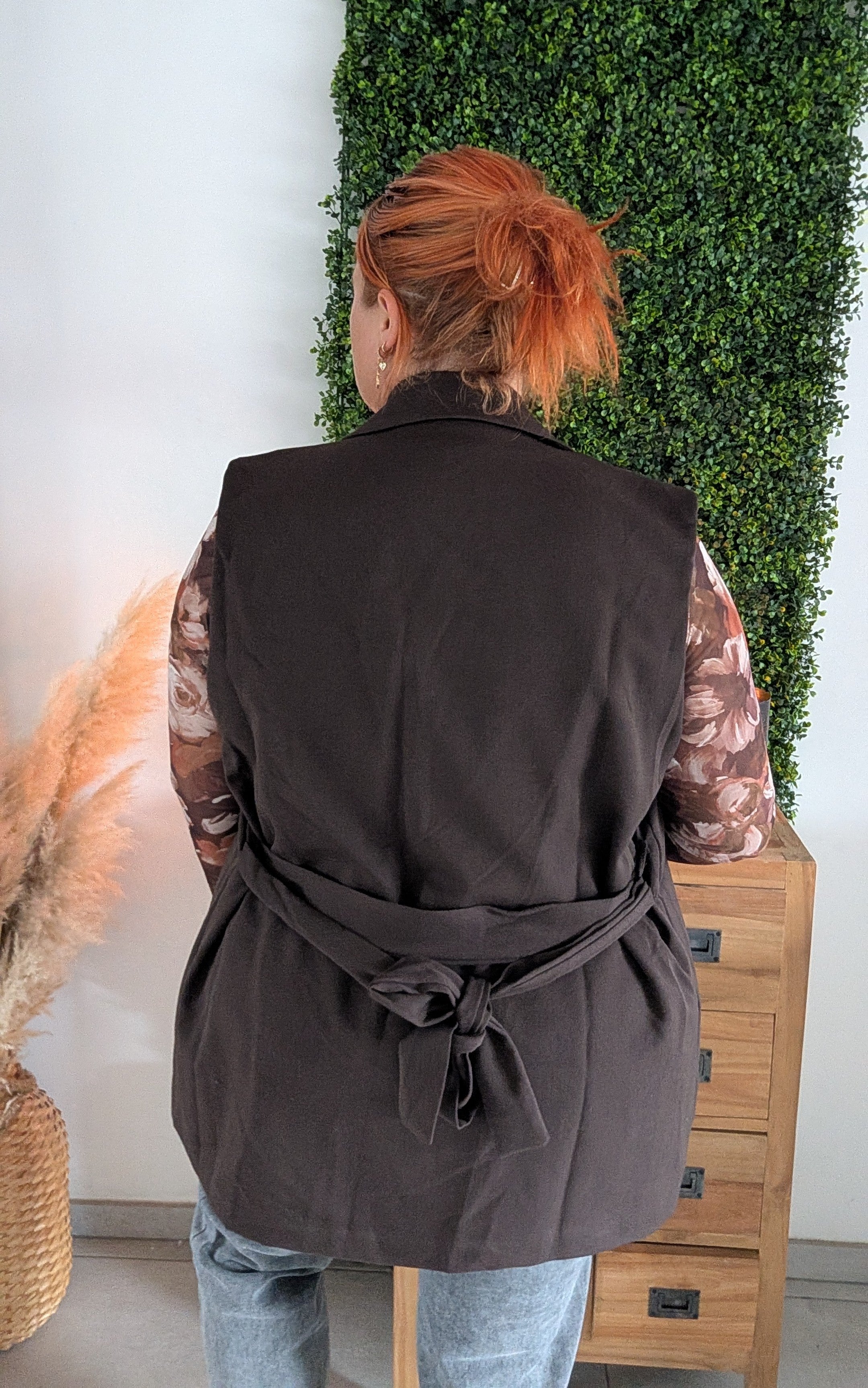 Blazer sans manche JULIA chocolat
