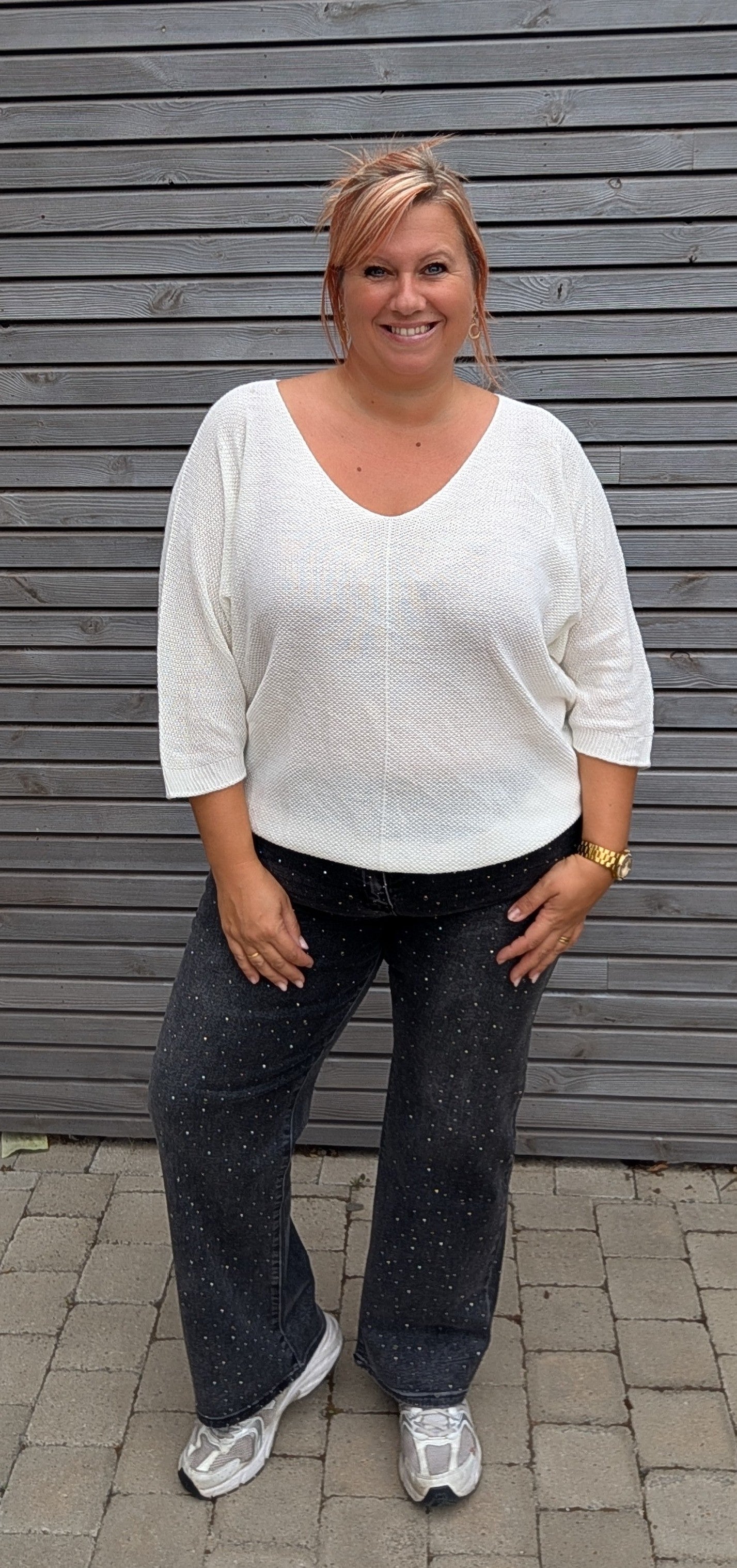 Jeans strass BEARS gris