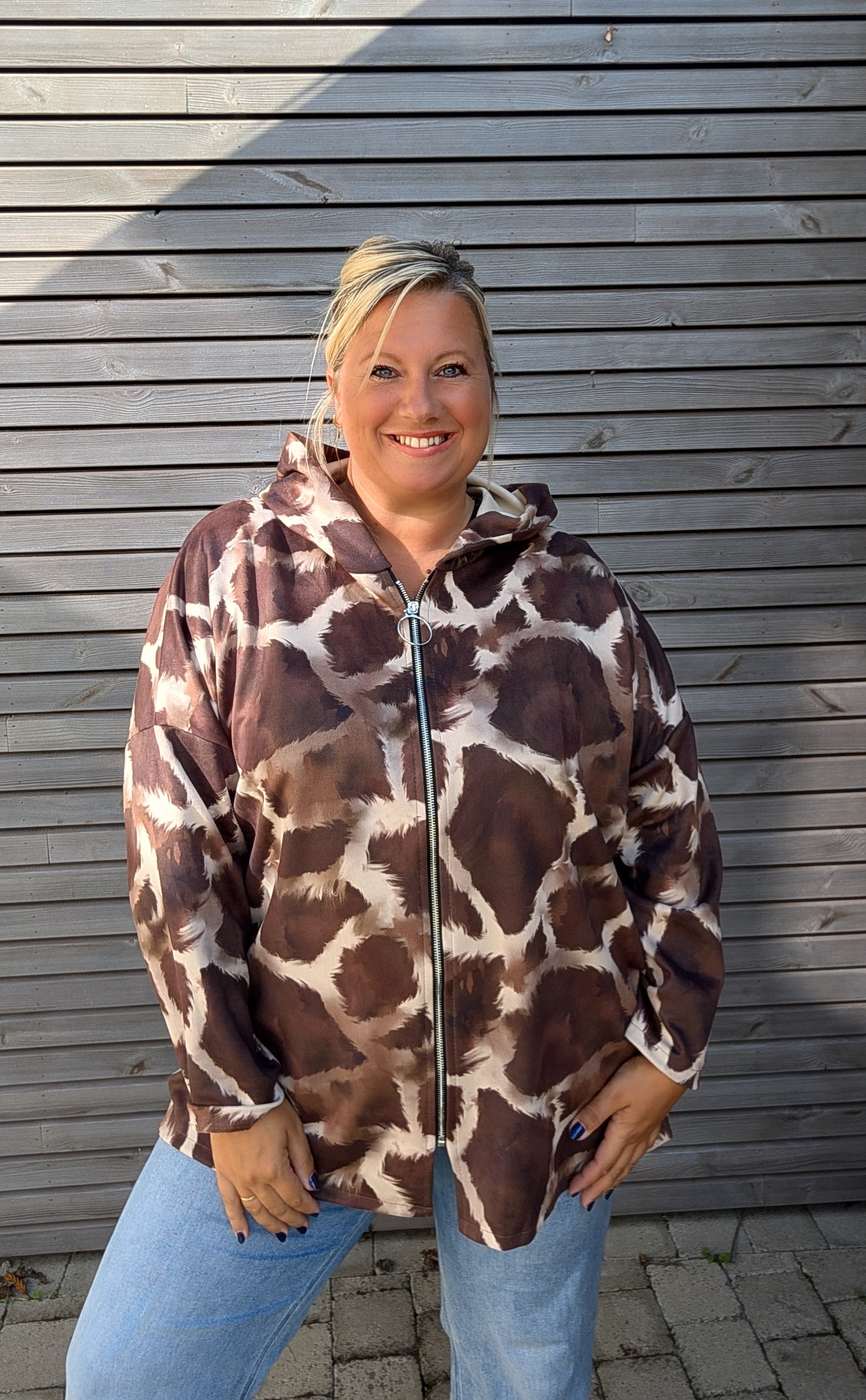 Veste suédine PLUS leopard