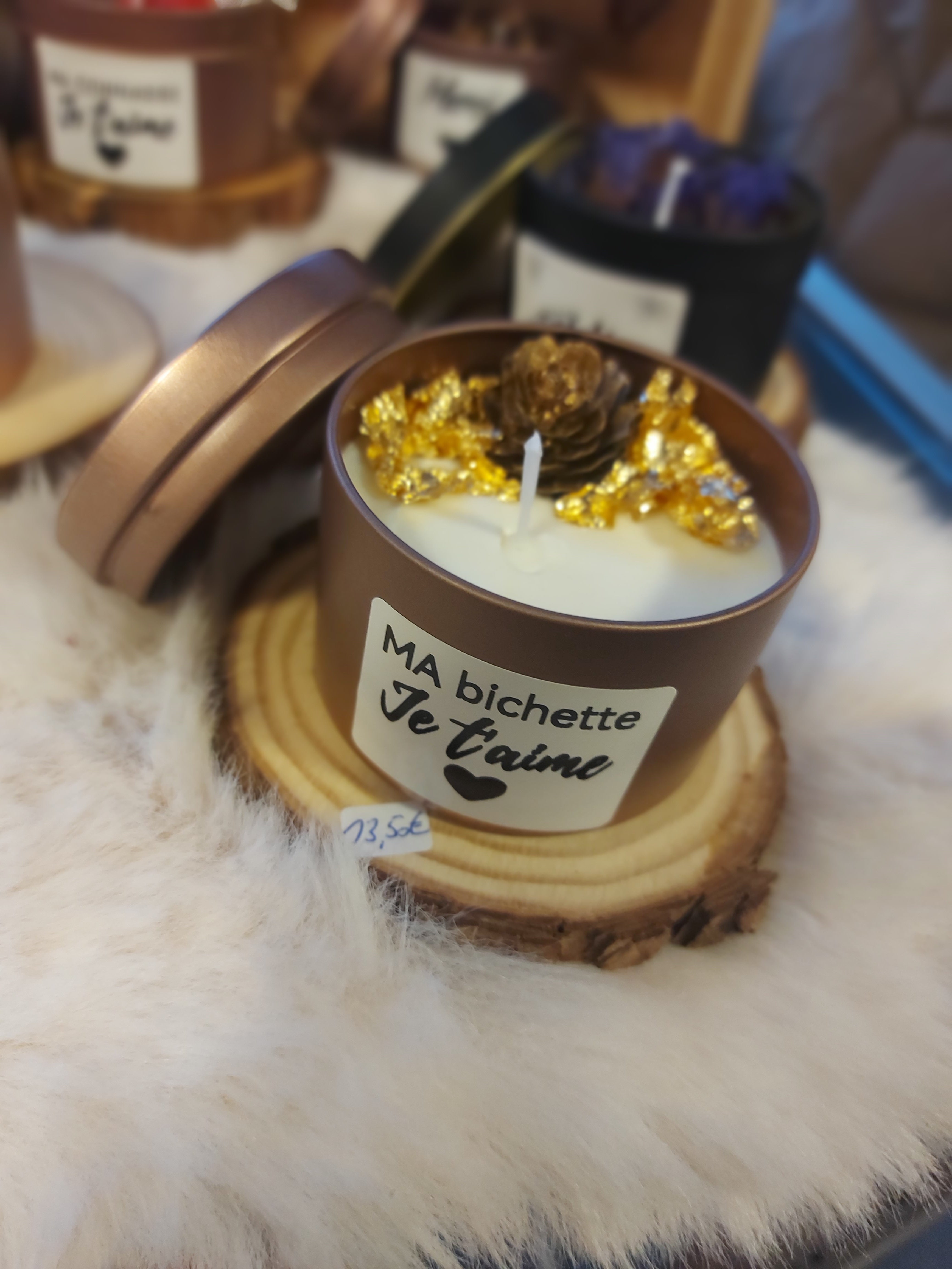 Bougie MA BICHETTE JE T'AIME  rosé