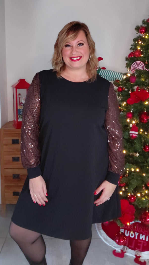 Robe SEQUIN brune