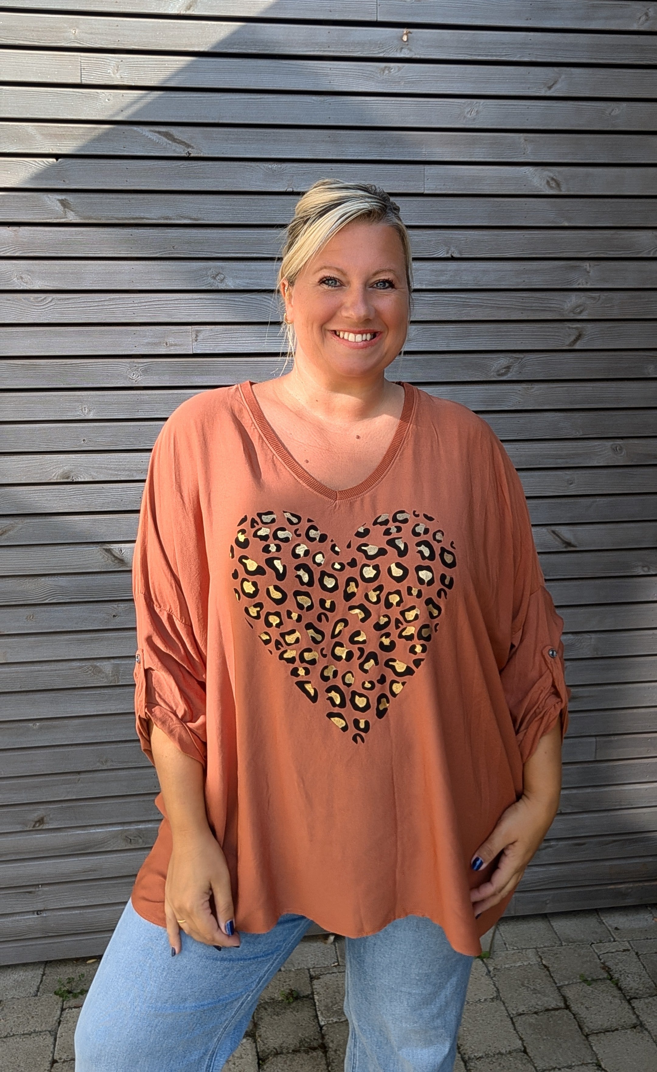 Blouse PLUS léopard rouille