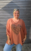 Blouse PLUS léopard rouille