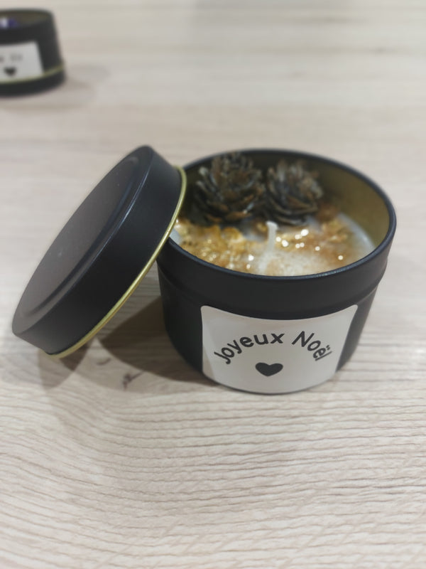 Bougie JOYEUX NOEL noir