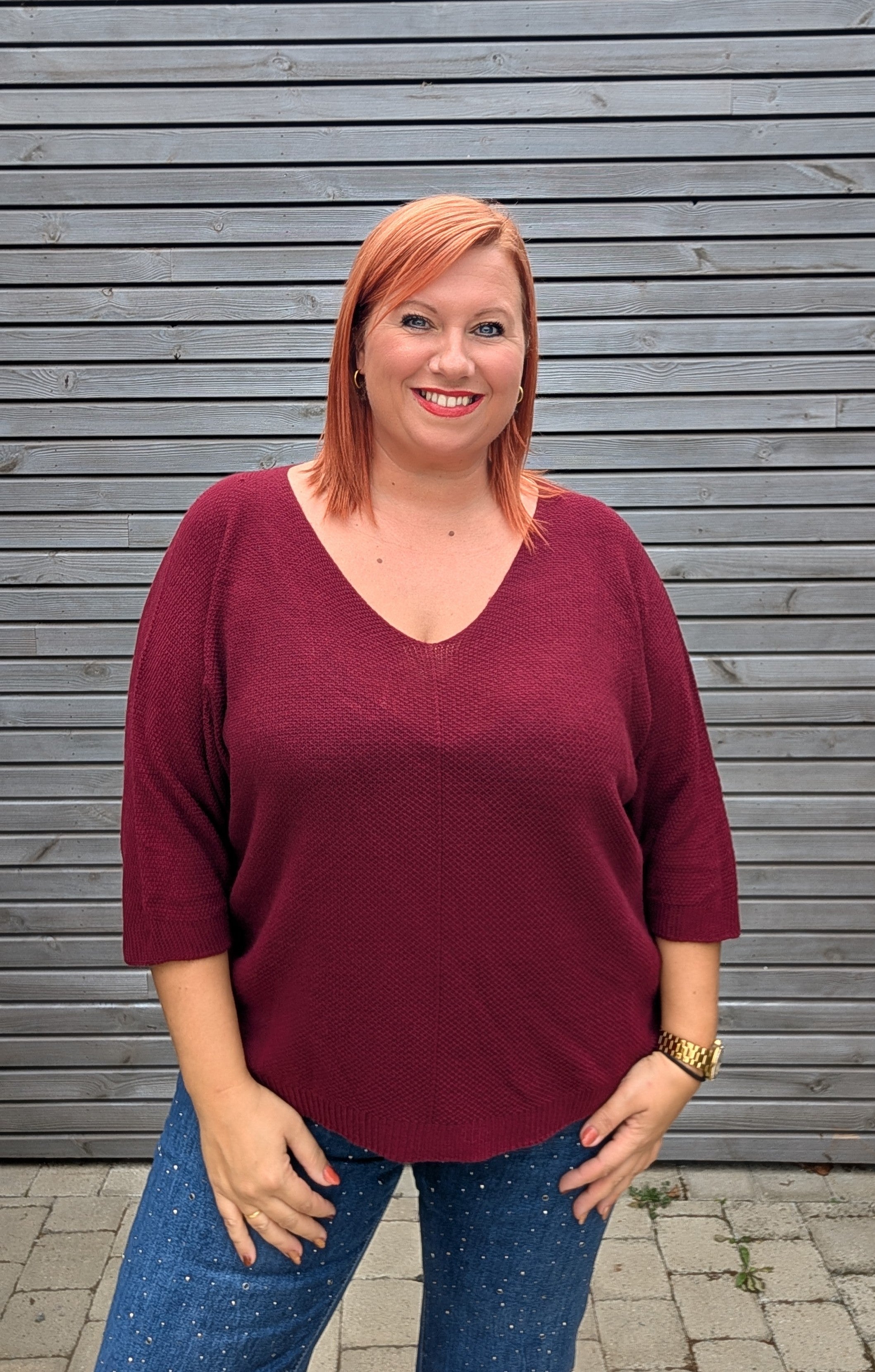 Pull HUGEL bordeaux