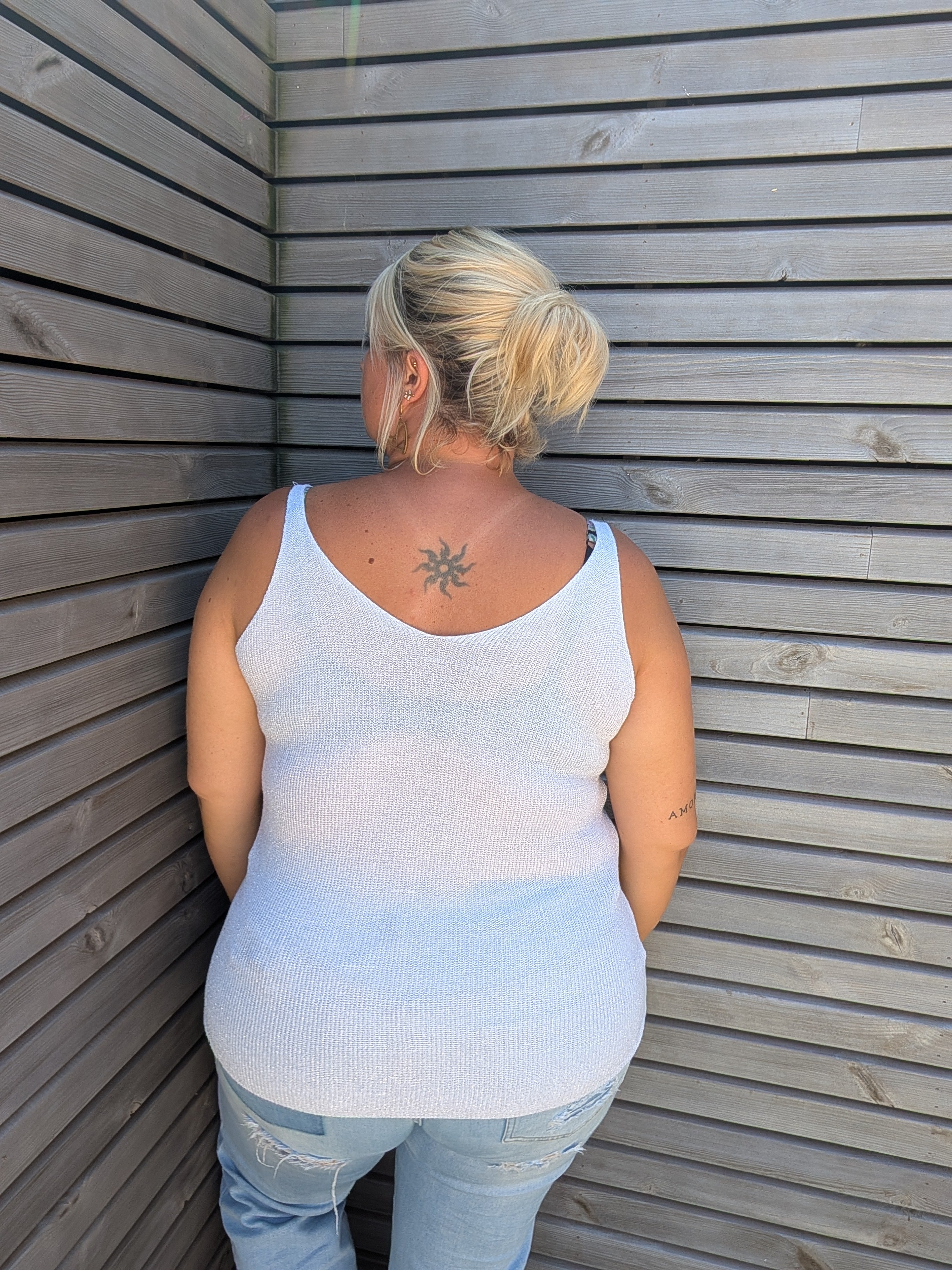 Top LUREX blanc