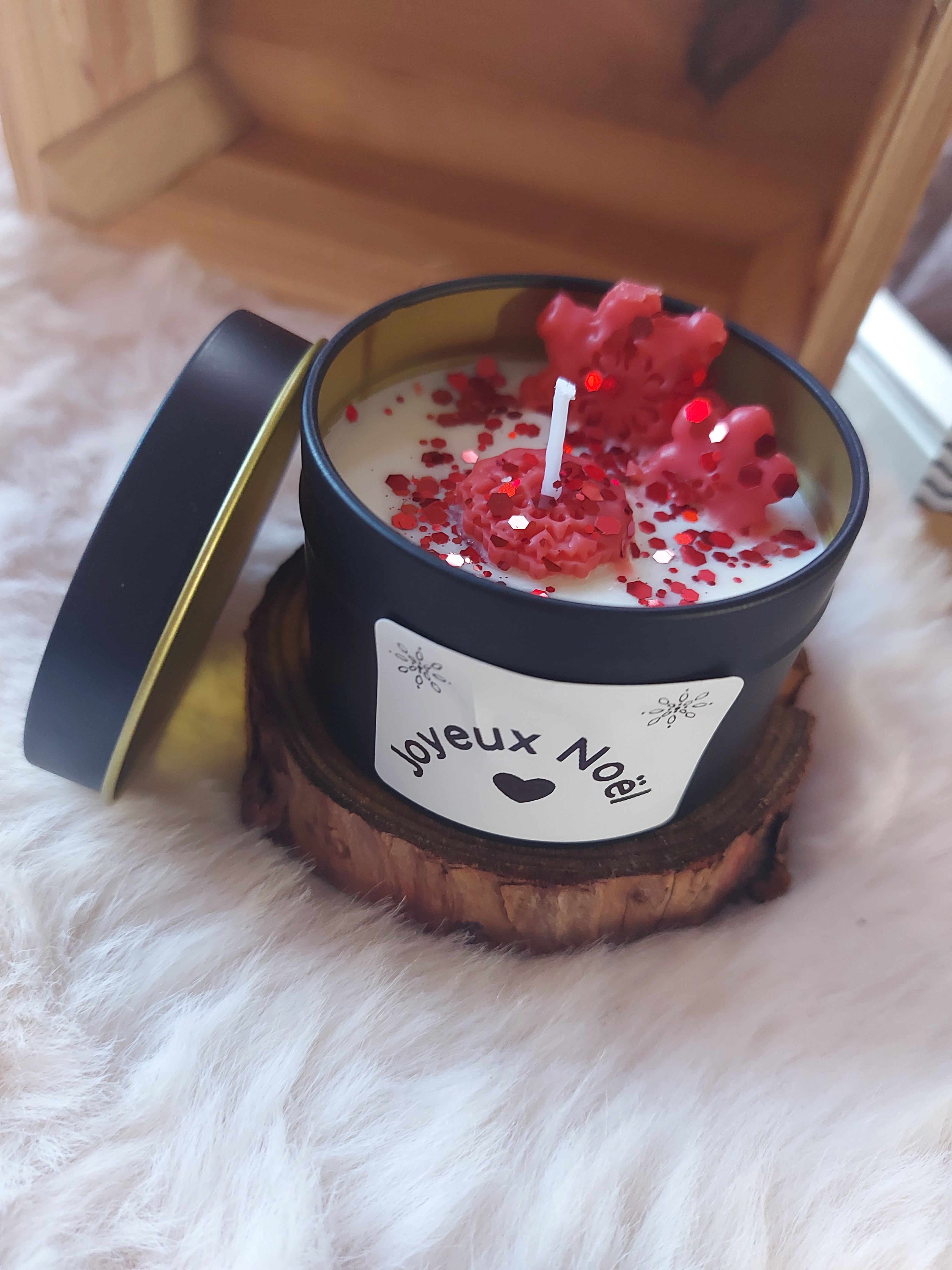 Bougie JOYEUX NOEL noir