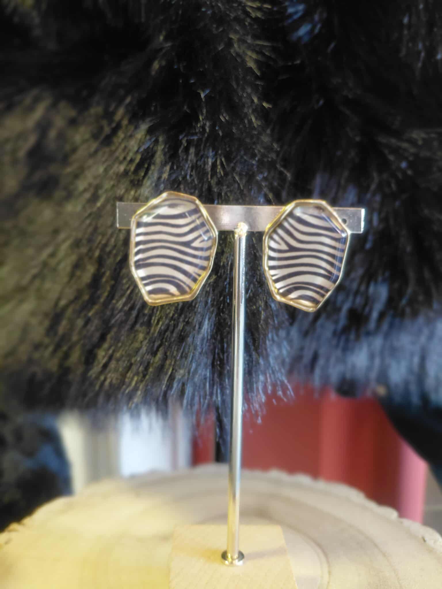 Collier et boucle d'oreille ZEBREE