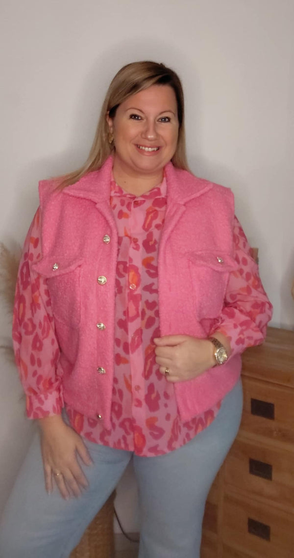 Gilet TEDDY rose