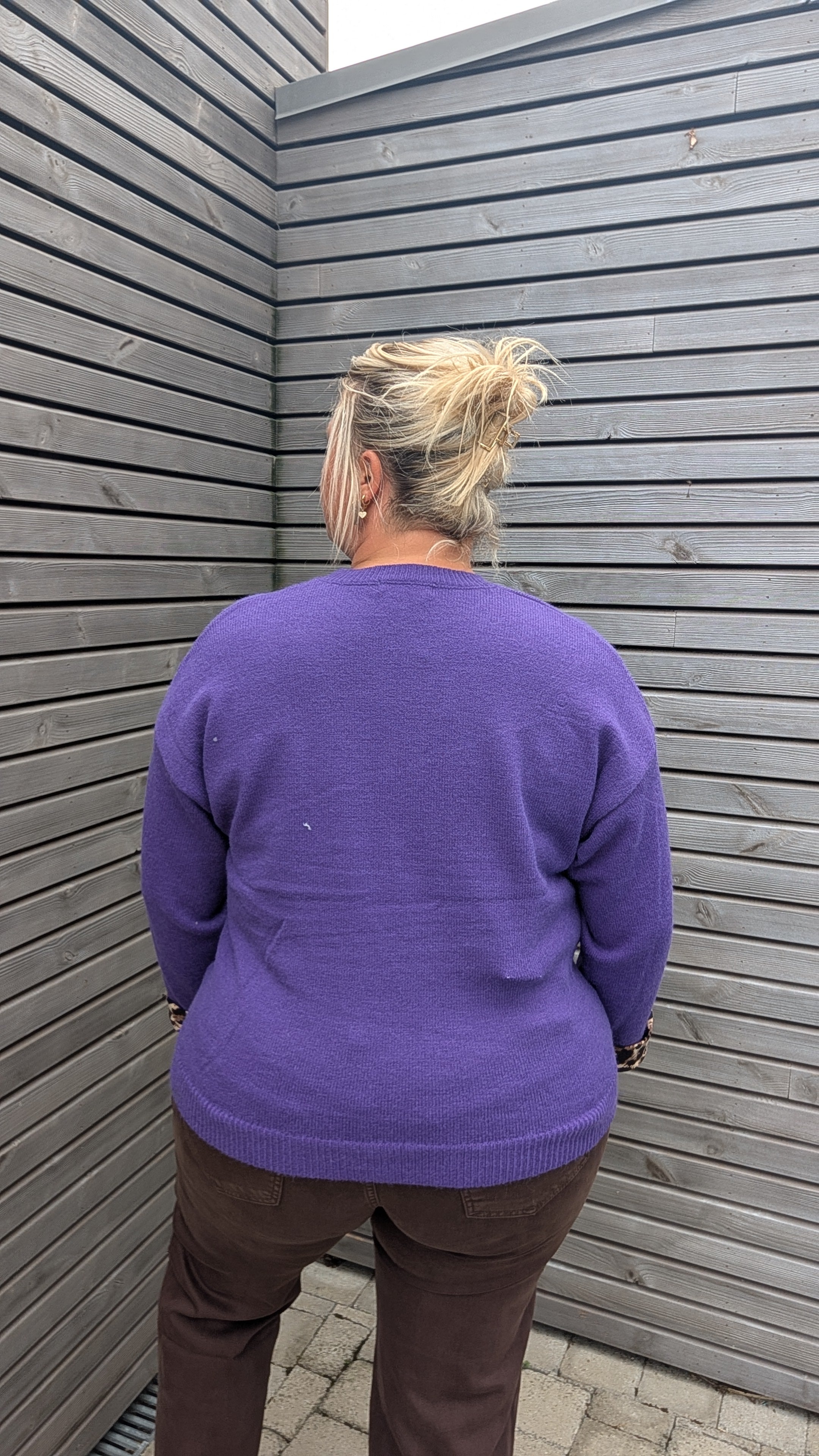 Pull ICONIC léopard mauve