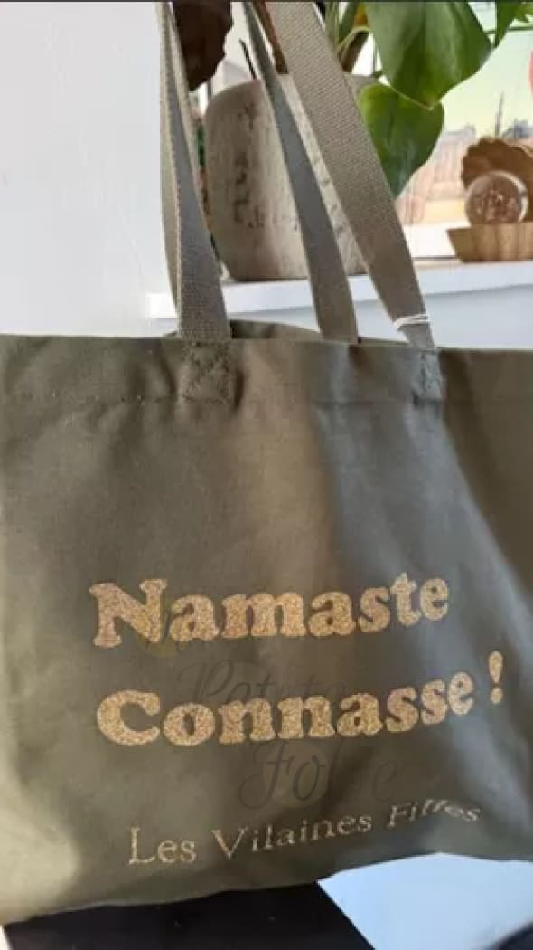 Sac XXL ’NAMASTE CONNASSE’ kaki