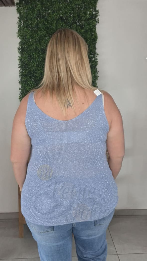 Top LUREX bleu