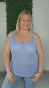 Top LUREX bleu
